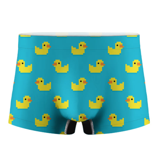 8-Bit Rubber Duck Pattern Print Men's Boxer Briefs