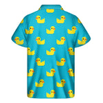 8-Bit Rubber Duck Pattern Print Men's Short Sleeve Shirt