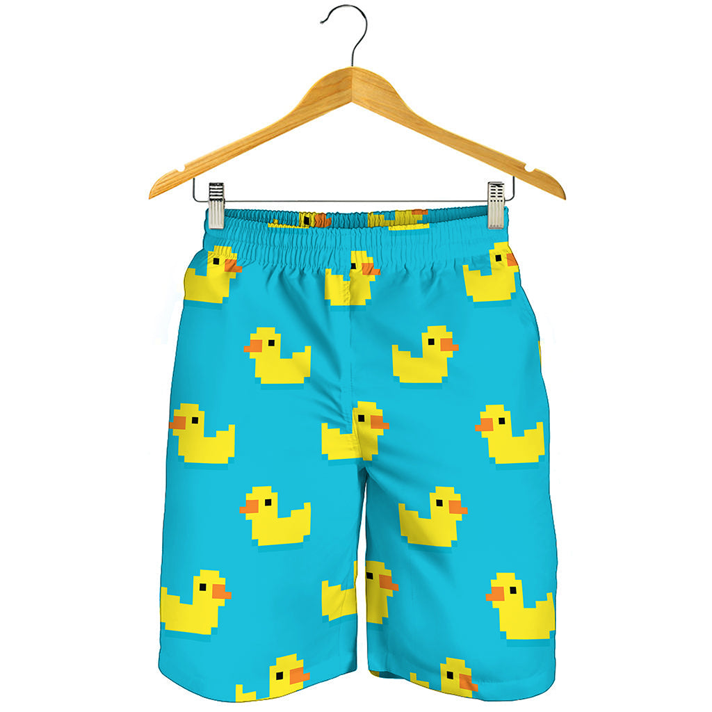 8-Bit Rubber Duck Pattern Print Men's Shorts