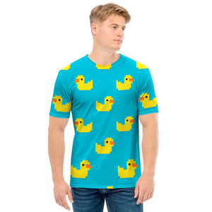 8-Bit Rubber Duck Pattern Print Men's T-Shirt