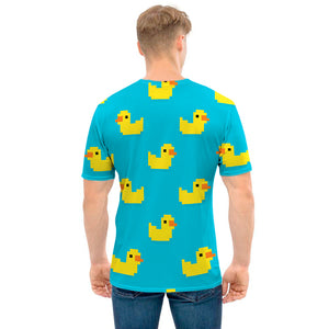 8-Bit Rubber Duck Pattern Print Men's T-Shirt