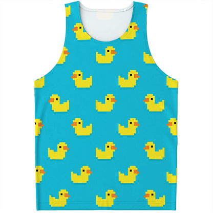 8-Bit Rubber Duck Pattern Print Men's Tank Top
