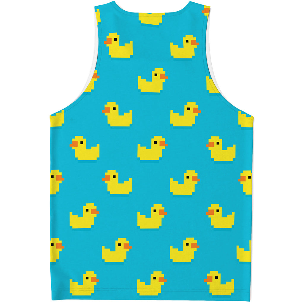 8-Bit Rubber Duck Pattern Print Men's Tank Top