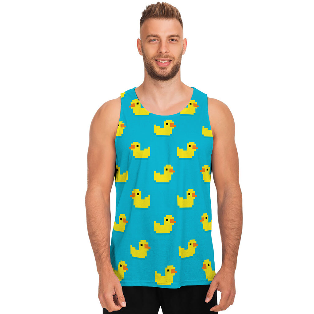 8-Bit Rubber Duck Pattern Print Men's Tank Top