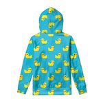 8-Bit Rubber Duck Pattern Print Pullover Hoodie