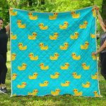 8-Bit Rubber Duck Pattern Print Quilt