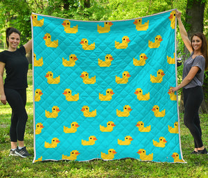 8-Bit Rubber Duck Pattern Print Quilt