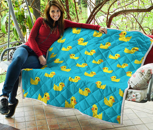 8-Bit Rubber Duck Pattern Print Quilt