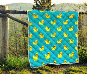 8-Bit Rubber Duck Pattern Print Quilt