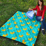 8-Bit Rubber Duck Pattern Print Quilt