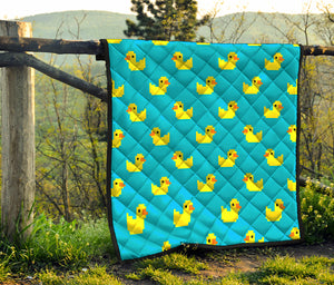 8-Bit Rubber Duck Pattern Print Quilt