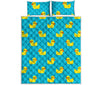 8-Bit Rubber Duck Pattern Print Quilt Bed Set