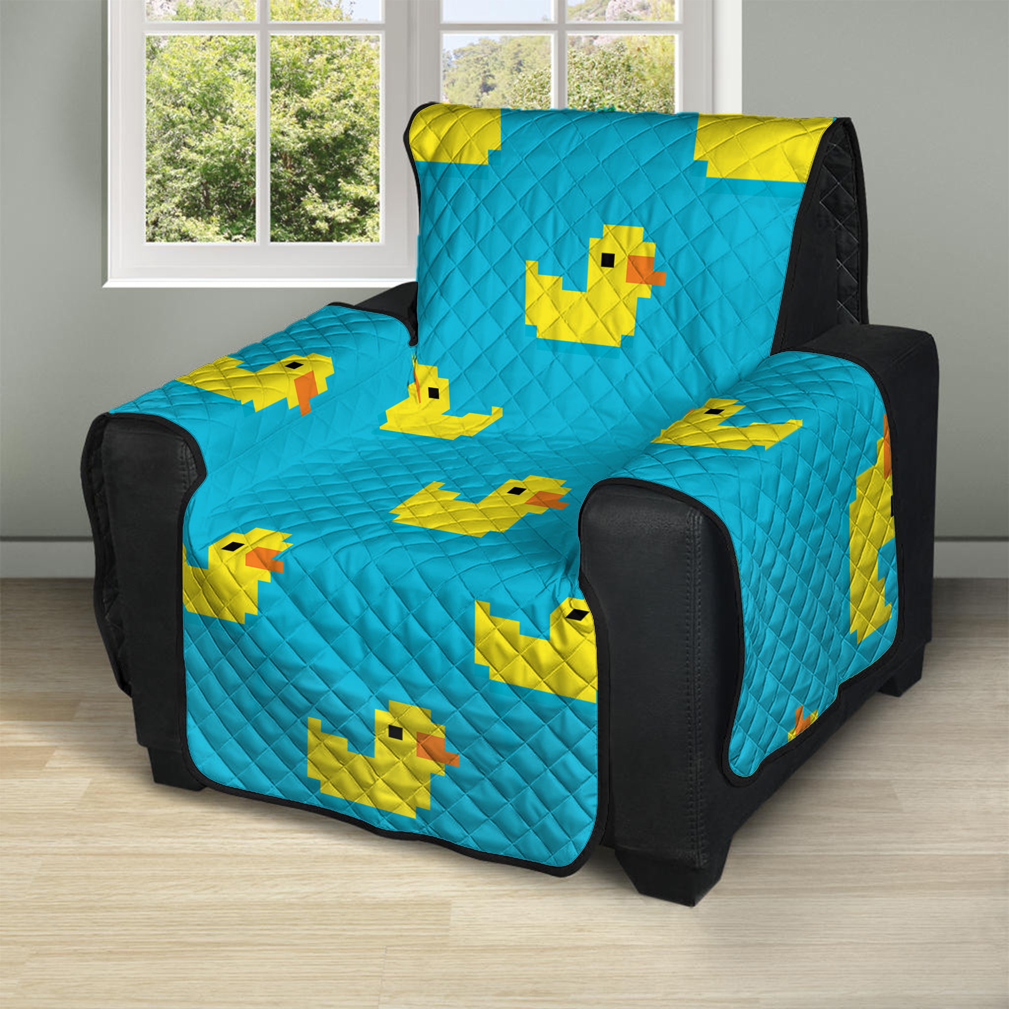 8-Bit Rubber Duck Pattern Print Recliner Protector