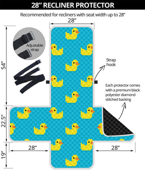 8-Bit Rubber Duck Pattern Print Recliner Protector