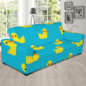 8-Bit Rubber Duck Pattern Print Sofa Slipcover