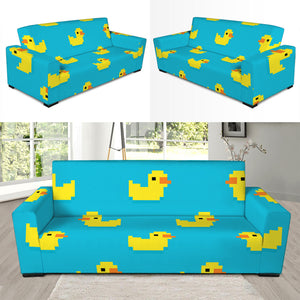 8-Bit Rubber Duck Pattern Print Sofa Slipcover