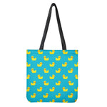 8-Bit Rubber Duck Pattern Print Tote Bag