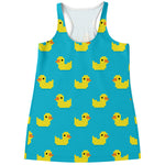 8-Bit Rubber Duck Pattern Print Women's Racerback Tank Top