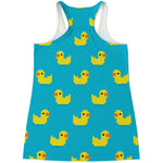 8-Bit Rubber Duck Pattern Print Women's Racerback Tank Top