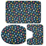 8-Bit Video Game Monsters Pattern Print 3 Piece Bath Mat Set