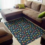 8-Bit Video Game Monsters Pattern Print Area Rug