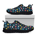 8-Bit Video Game Monsters Pattern Print Black Running Shoes