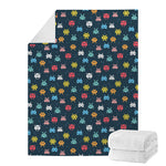 8-Bit Video Game Monsters Pattern Print Blanket
