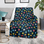 8-Bit Video Game Monsters Pattern Print Blanket