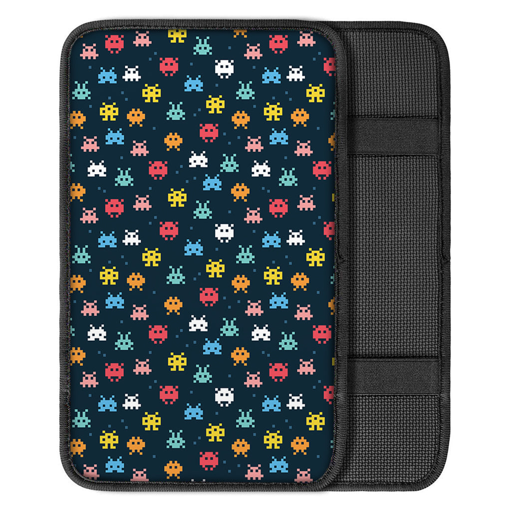8-Bit Video Game Monsters Pattern Print Car Center Console Cover