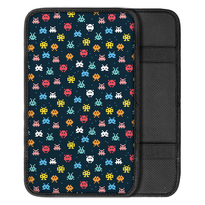 8-Bit Video Game Monsters Pattern Print Car Center Console Cover