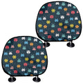 8-Bit Video Game Monsters Pattern Print Car Headrest Covers
