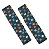 8-Bit Video Game Monsters Pattern Print Car Seat Belt Covers