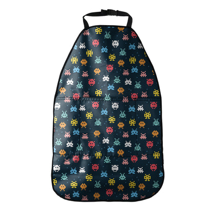 8-Bit Video Game Monsters Pattern Print Car Seat Organizers