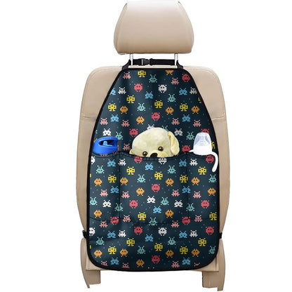 8-Bit Video Game Monsters Pattern Print Car Seat Organizers