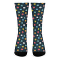 8-Bit Video Game Monsters Pattern Print Crew Socks