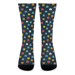 8-Bit Video Game Monsters Pattern Print Crew Socks