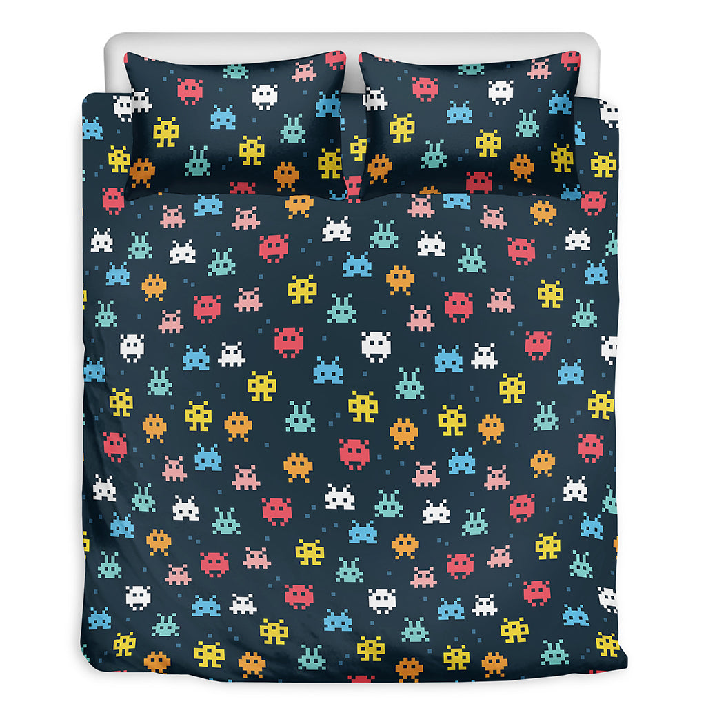 8-Bit Video Game Monsters Pattern Print Duvet Cover Bedding Set
