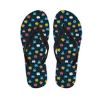 8-Bit Video Game Monsters Pattern Print Flip Flops