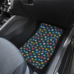8-Bit Video Game Monsters Pattern Print Front and Back Car Floor Mats