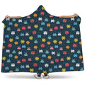 8-Bit Video Game Monsters Pattern Print Hooded Blanket