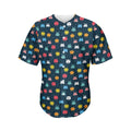 8-Bit Video Game Monsters Pattern Print Men's Baseball Jersey