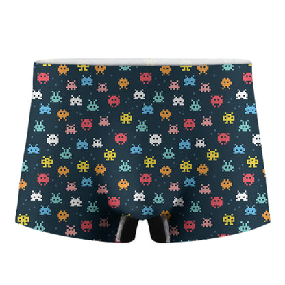 8-Bit Video Game Monsters Pattern Print Men's Boxer Briefs