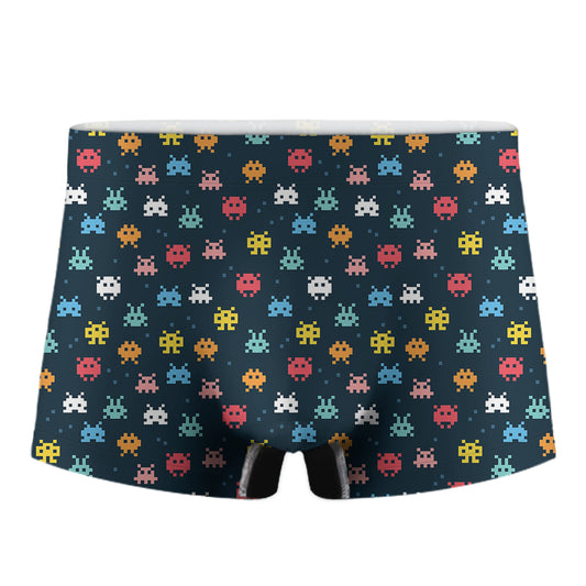 8-Bit Video Game Monsters Pattern Print Men's Boxer Briefs