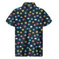 8-Bit Video Game Monsters Pattern Print Men's Short Sleeve Shirt