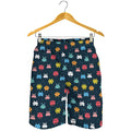 8-Bit Video Game Monsters Pattern Print Men's Shorts