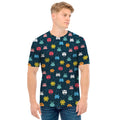 8-Bit Video Game Monsters Pattern Print Men's T-Shirt
