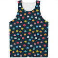 8-Bit Video Game Monsters Pattern Print Men's Tank Top