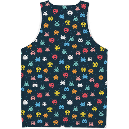 8-Bit Video Game Monsters Pattern Print Men's Tank Top