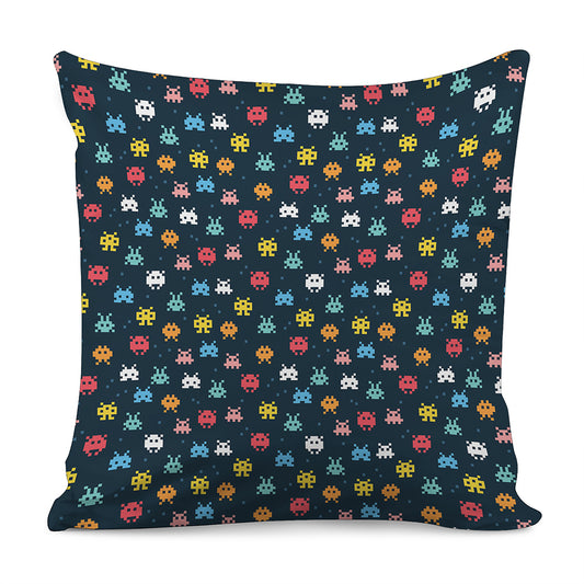 8-Bit Video Game Monsters Pattern Print Pillow Cover