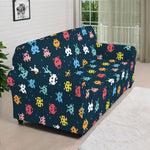 8-Bit Video Game Monsters Pattern Print Sofa Cover